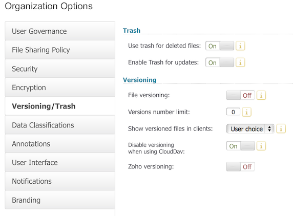 clouddav Versioning